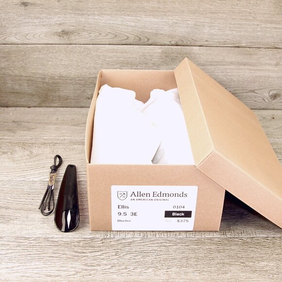 Allen Edmonds ELLIS Blucher 9.5 EEE Wide Black * add $15 new Cedar Trees - Picture 10 of 13